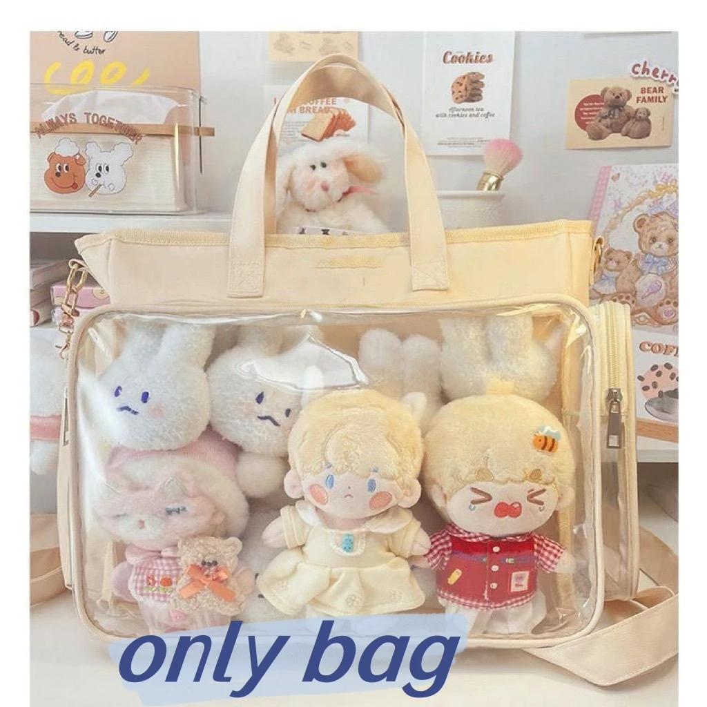 Cute Big Capacity Jk20cm Baby Bag Female Bar Bag New Student Transparent One Shoulder Cross Body Hand Pain Bag Christmas Gifts