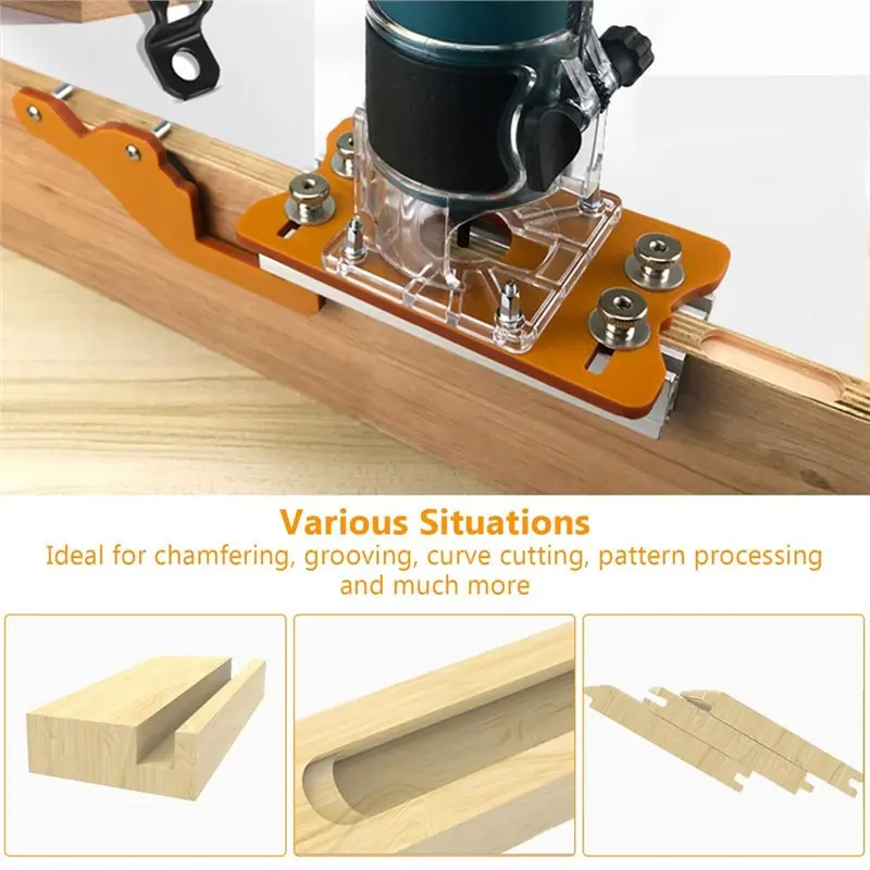 أداة تشذيب حافة جهاز توجيه الخشب SV الساخن، محدد موقع الشق - أداة قطع منحنية الطحن مع قاعدة مشقوقة دقيقة، دعامة عالية الدقة #2