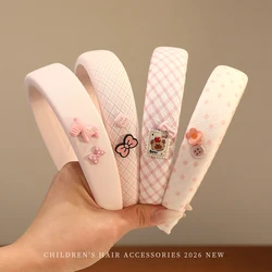 2026 New Sweet Pink Star Bow Hair Hoop For Women Fresh Solid Color Fashion Cute Headband Teen Girls Daily Wear Hair Accessories