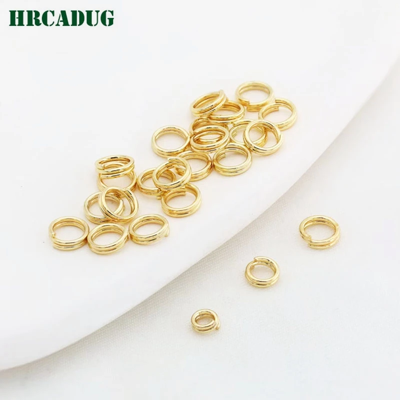 

Double Jump Ring 14K Gold Plated Open Split Rings Necklace Bracelet Clasp Pendant Connector For Diy Jewelry Making Accessories