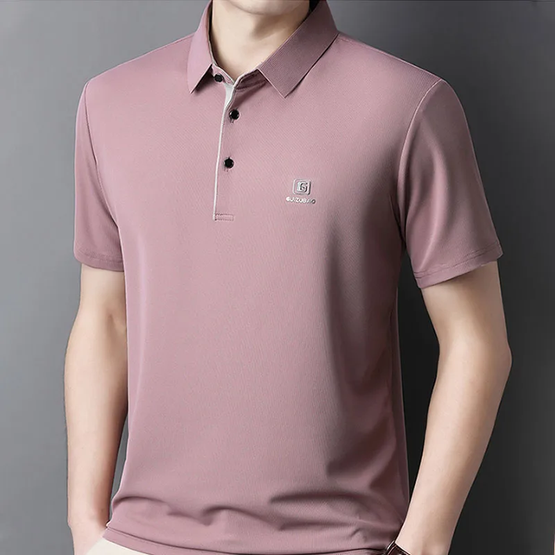 

New Summer Short-sleeved T-shirt Middle-aged and Elderly Dad Outfit Business Casual Cotton Casual Lapel POLO Shirt Short-sleeved