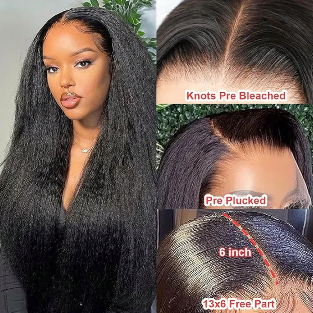 غريب مستقيم الدانتيل الجبهة الباروكات شعر الإنسان 13x4 HD الدانتيل الشفاف شعر مستعار أمامي شعر الإنسان ياكي مستقيم الباروكات مع شعر الطفل مجعد