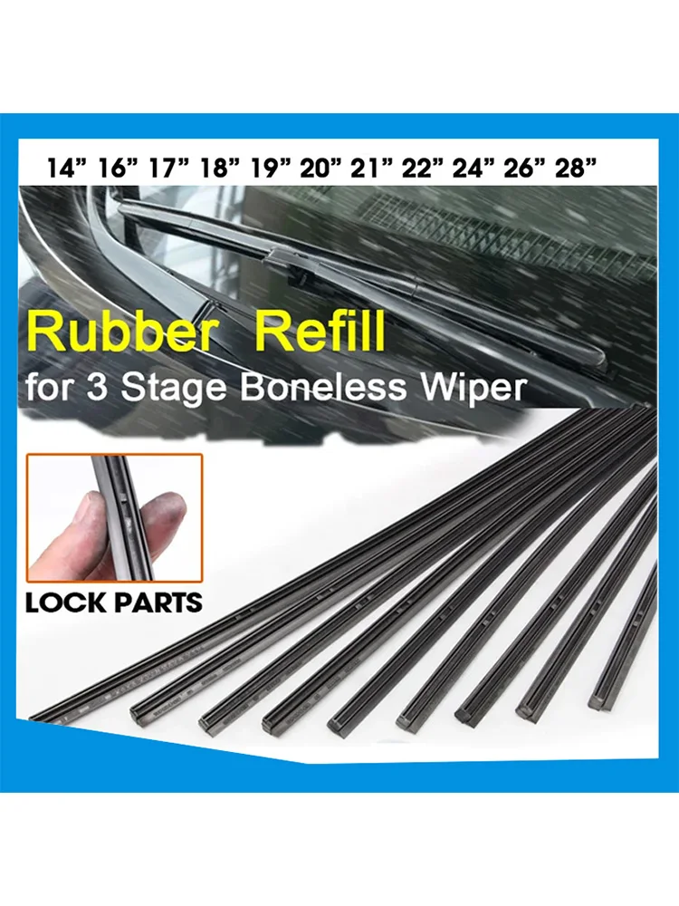 

Car Wiper blade Windscreen Strips 14"16"17"18"19"20"21"22"24"26"28" 10mm FR Insert Natural Rubber Strip Car Accessories 1Pcs