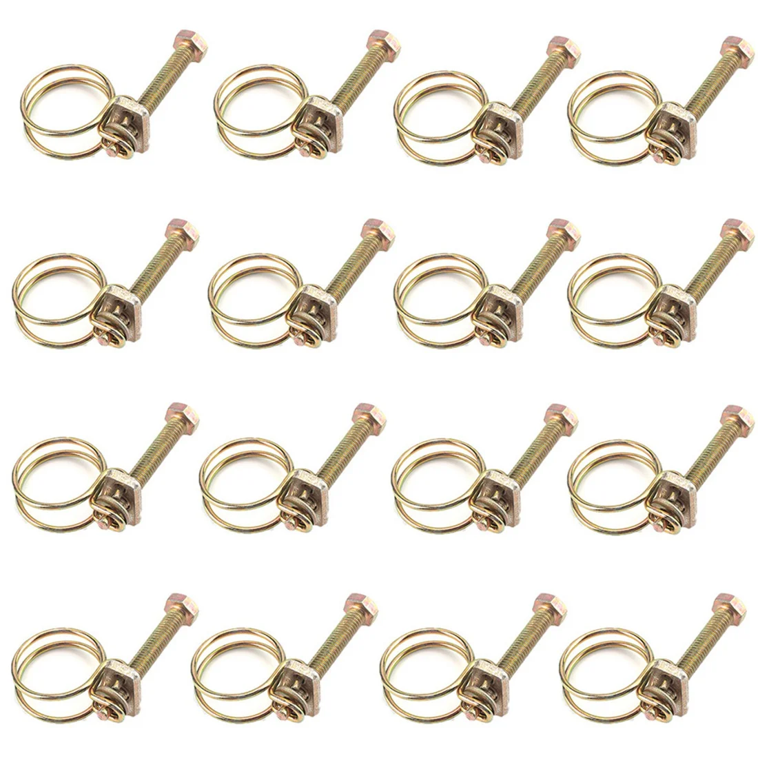 

50PCS 12MM Hose Clamp Adjustable Pipe Clamp Double Wire Hose Clip Clamp Plumbing Fastener
