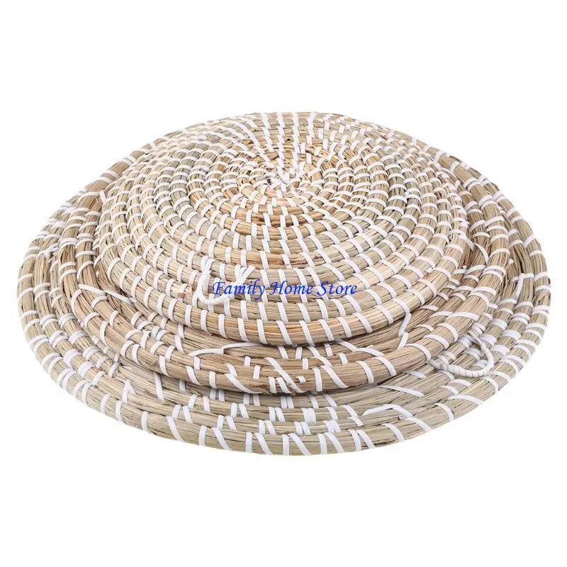 

P0uf Seagrass Wall Basket набор из 3 боховых круглых подвесных подносов в стиле бохо