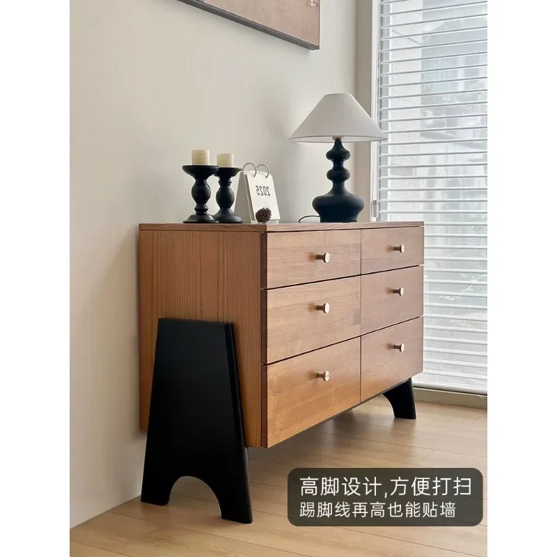 ستة أدراج عتيقة من الخشب الصلب لتخزين غرفة النوم وغرفة المعيشة #5