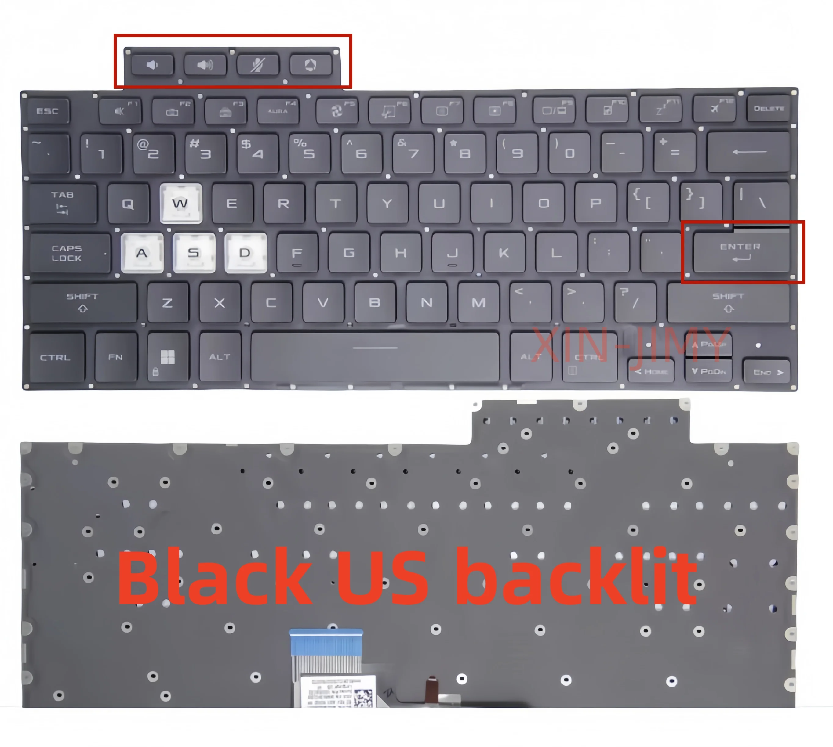 

Клавиатура для ноутбука с подсветкой и американской раскладкой для Asus TUF Dash F15 FA516 FX516 FX516PR FX516P FX516PM FX516PE V202526CS1