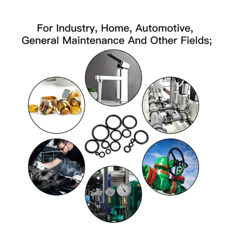 225/265Pcs Sealing Elastic Band Rubber O Ring Set Gaskets Seal Nitrile Rubber Bands High Pressure O-Rings Repair Kit