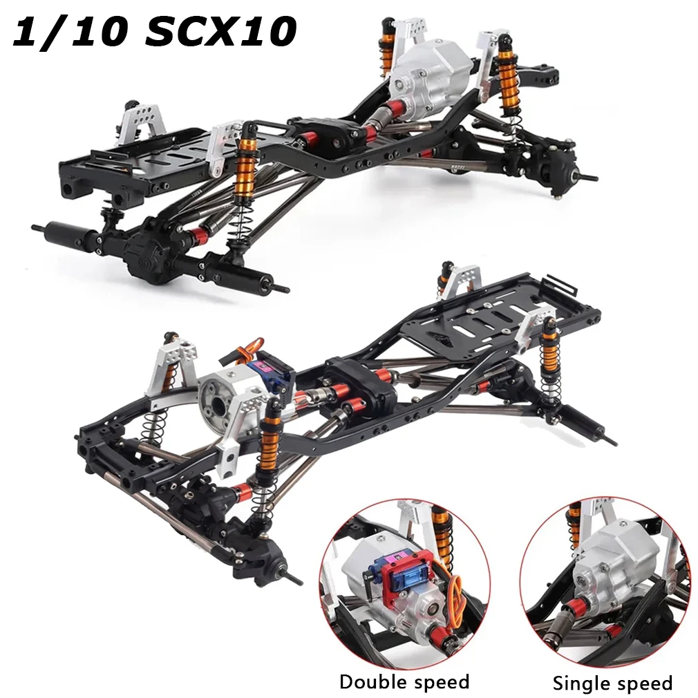 1/10 Axial SCX10 Metal frame Crawler Strong Chassis Aluminum Alloy 2 Speed/Single Speed Frame RC Upgrade Part