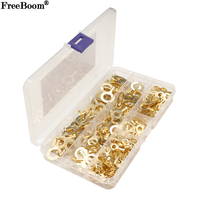 150/300/540Pcs Ring Lugs Eyes Copper Crimp Terminals M3/M4/M5/M6/M8/M10 Cable lug Wire Connection Non Insulated Assortment Kit