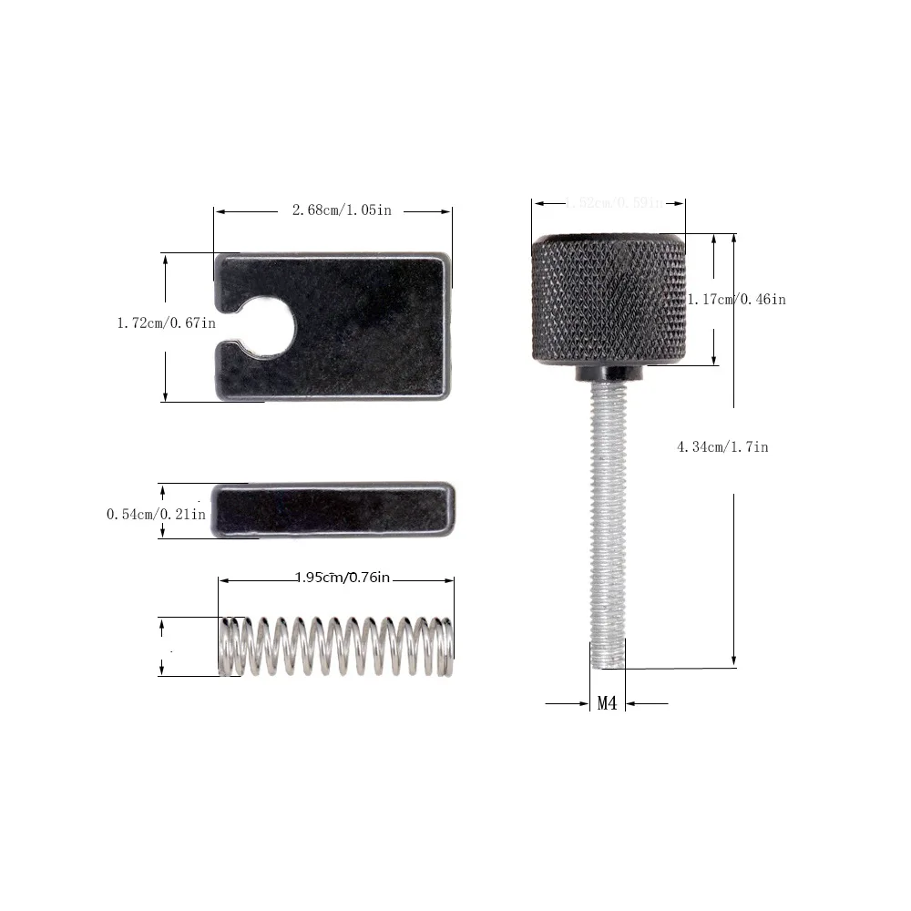 Headless Electric Bass Bridge – Bass Bridge Saddles & String Holders, Headless Bass Tailpiece with String Retainer Blocks