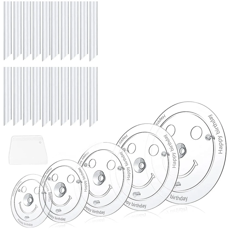 Cake Supports For Multi-Tier Cakes Cake Stand 5 Levels (9/12/16/20/26Cm)) With 20 Plastic Dowel Rails Cake Supports