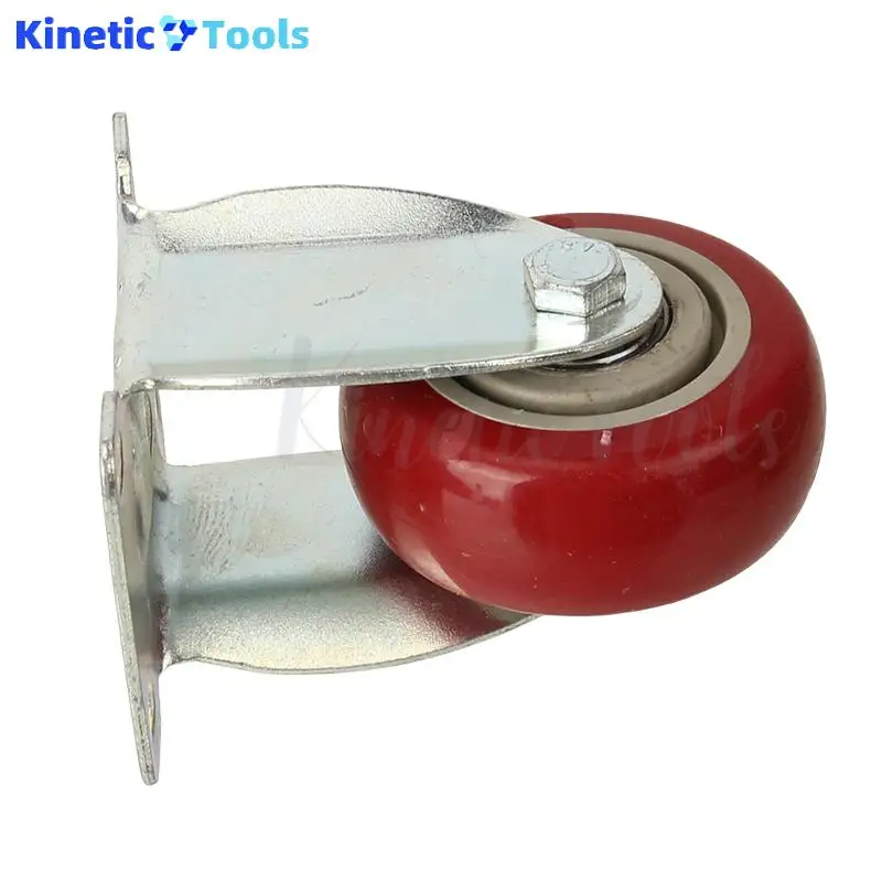 عجلة عالمية مجهزة بالفرامل بقضيب ربط M12 مقاس 3 بوصات (أحمر عناب) - عجلة شاحنة PVC كتم الصوت مقاومة للاهتراء ومحمل مزدوج #5