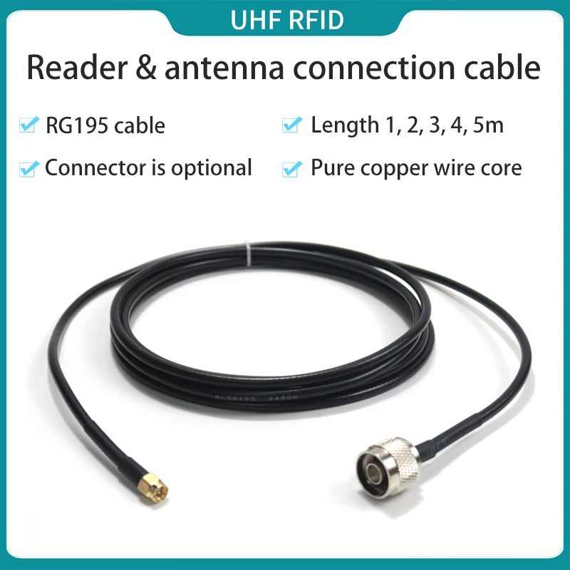 RFID Cable TNC Female to N Male RG195 Cable Assembly for RFID Reader Antenna 3m 5m