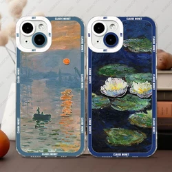 Case For iPhone 16 15 14 13 12 11 Pro Max Mini XS X XR SE 7 8 Plus Soft Cover Claude Monet Art