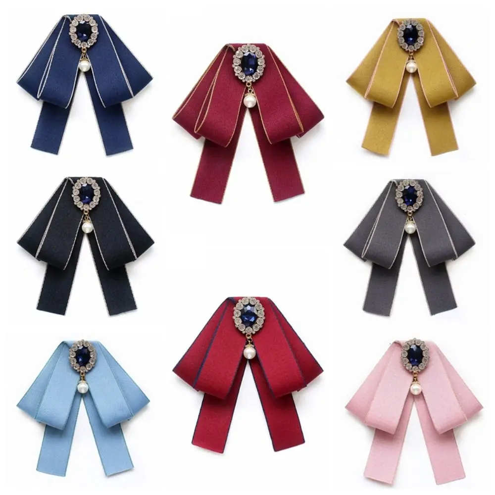 Fashion Polyester Collar Flower Adjustable British Style Ribbon Bow College Ribbon Bowtie Shirt Dress