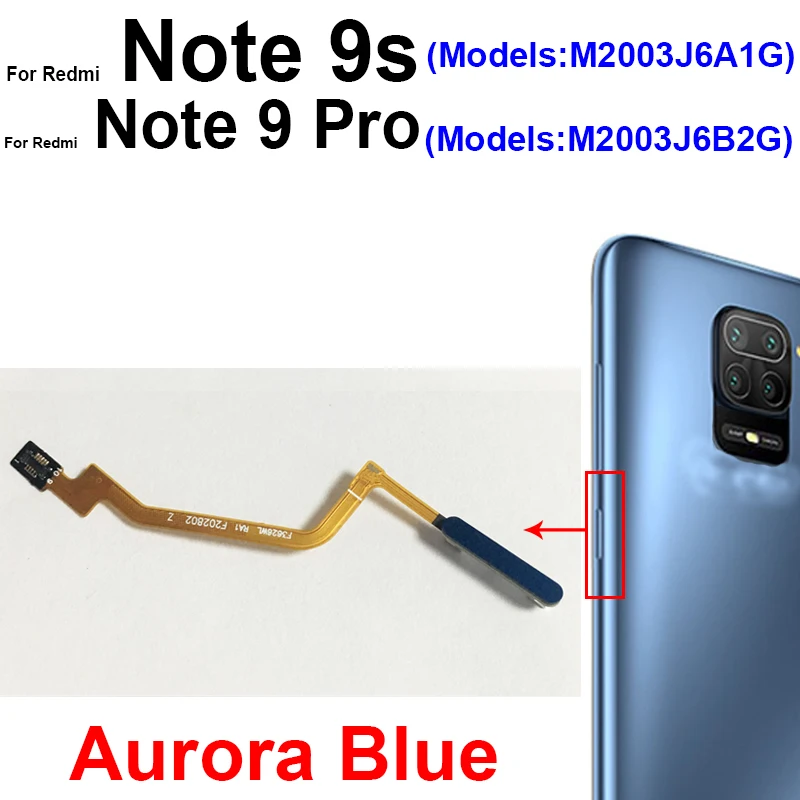 Home Button Flex Cable For Xiaomi Redmi Note 9 9S 9Pro Note 10 Pro 4G 5G Fingerprint with Power Button Touch Sensor Flex Ribbon