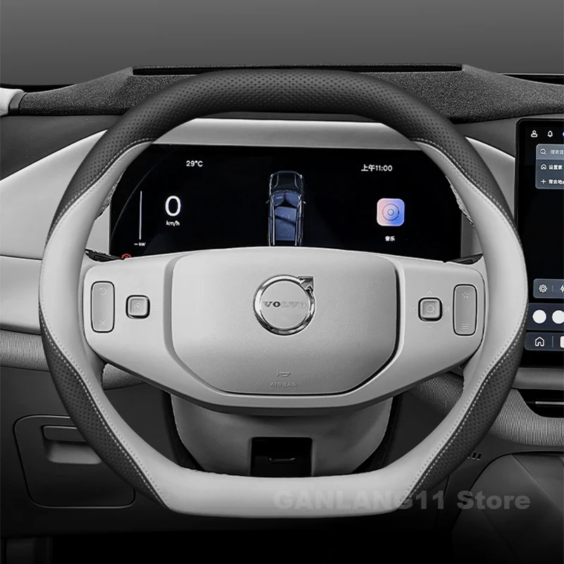 

Leather Car Steering Wheel Cover For NEW Volvo EX30 XC70 2024 2025 2026 Anti-slip Auto interior Accessories