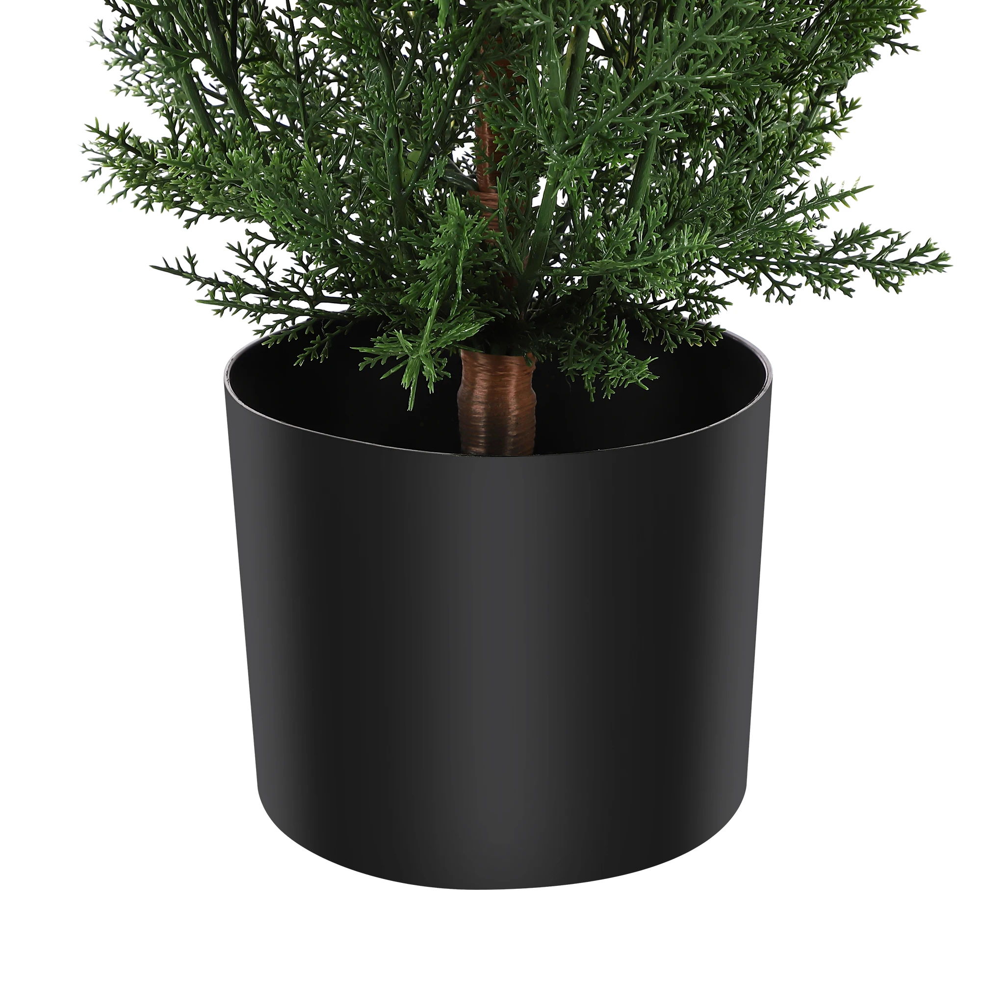 Artificial Topiary Tree 2Set,3ft Artificial Cedar Topiary Trees Artificial Topiary Boxwood Tree, Faux Shrub UV Protection Decor