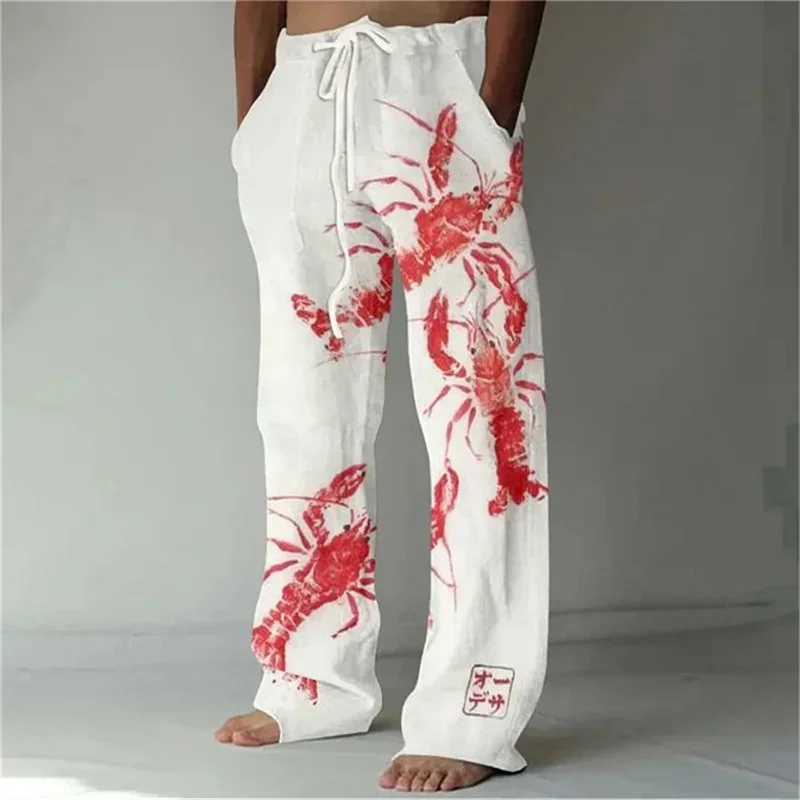 

Men's cross-border foreign trade 3D digital printing lobster casual pants street fashion wide-leg pants mopping pants