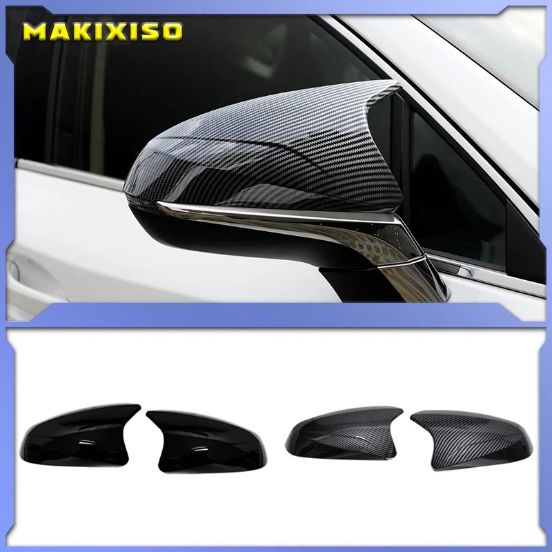 2x Carbon Fiber Style Black Rearview Side Mirror Cover Caps For Lexus NX RX NX200 RX300 450h 2016-2024