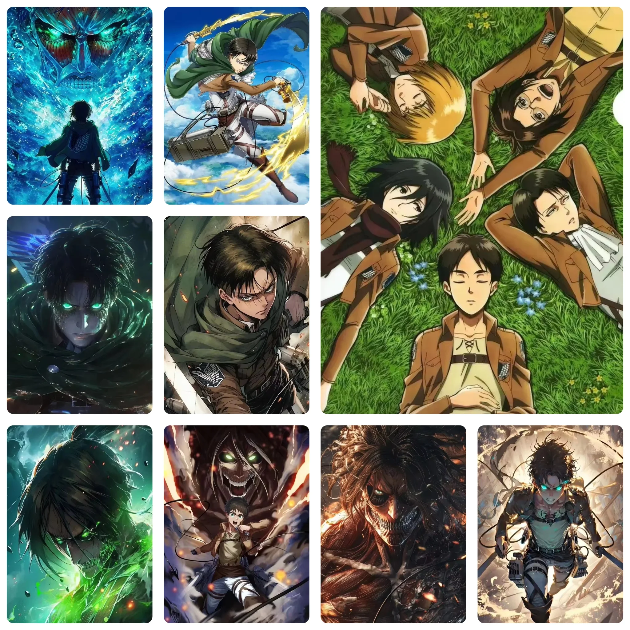 Action Anime Jigsaw Puzzle Set, Attack on Titan Multi Panel Character Scene Collage Handcraft Decor For Indoor Display