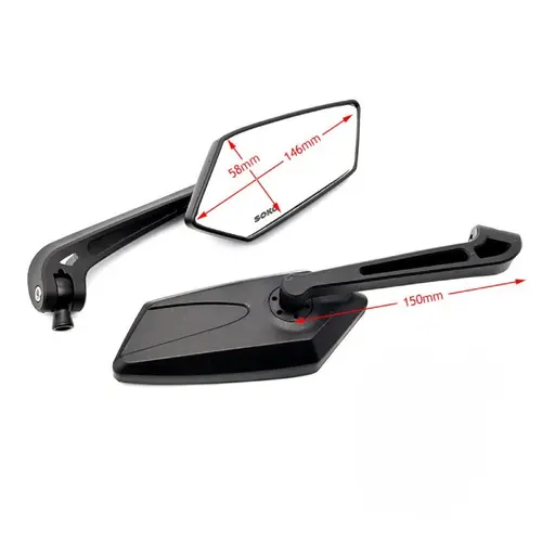 Imagen 2 del producto Espejos de motocicleta manillar HD gran angular espejos retrovisores ajustables para Honda Scooter E-bike espejo lateral Universal de bicicleta