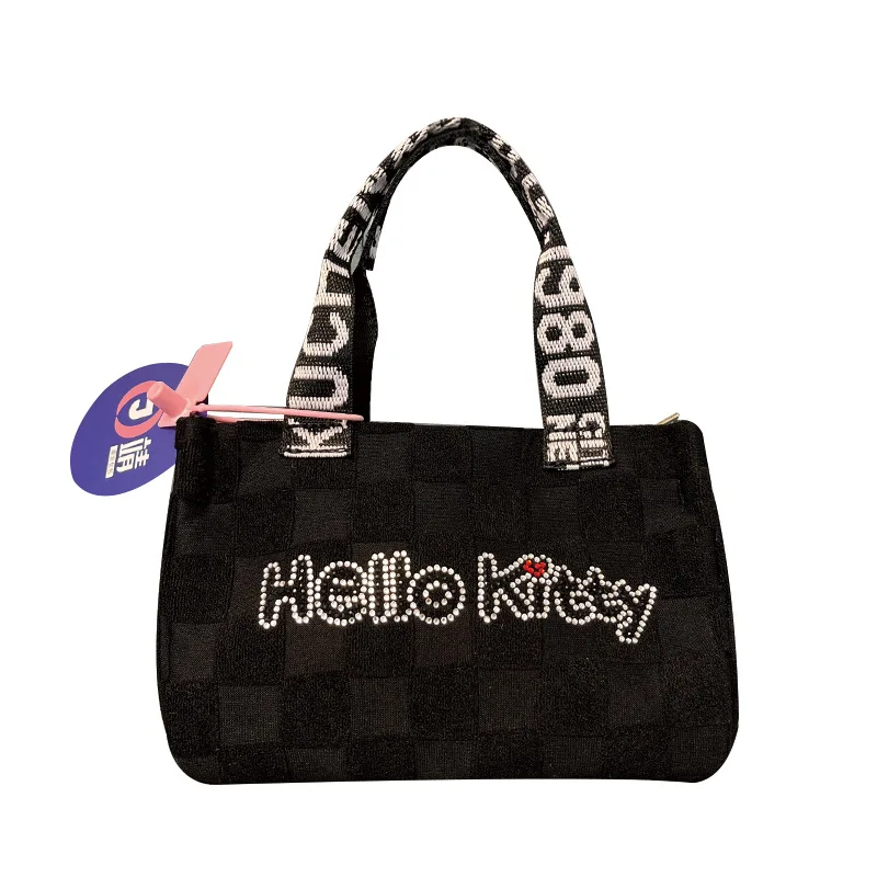 Hello Kitty messenger bag female 2024 new cute cartoon flashing diamond messenger bag all-match mobile phone carrying case