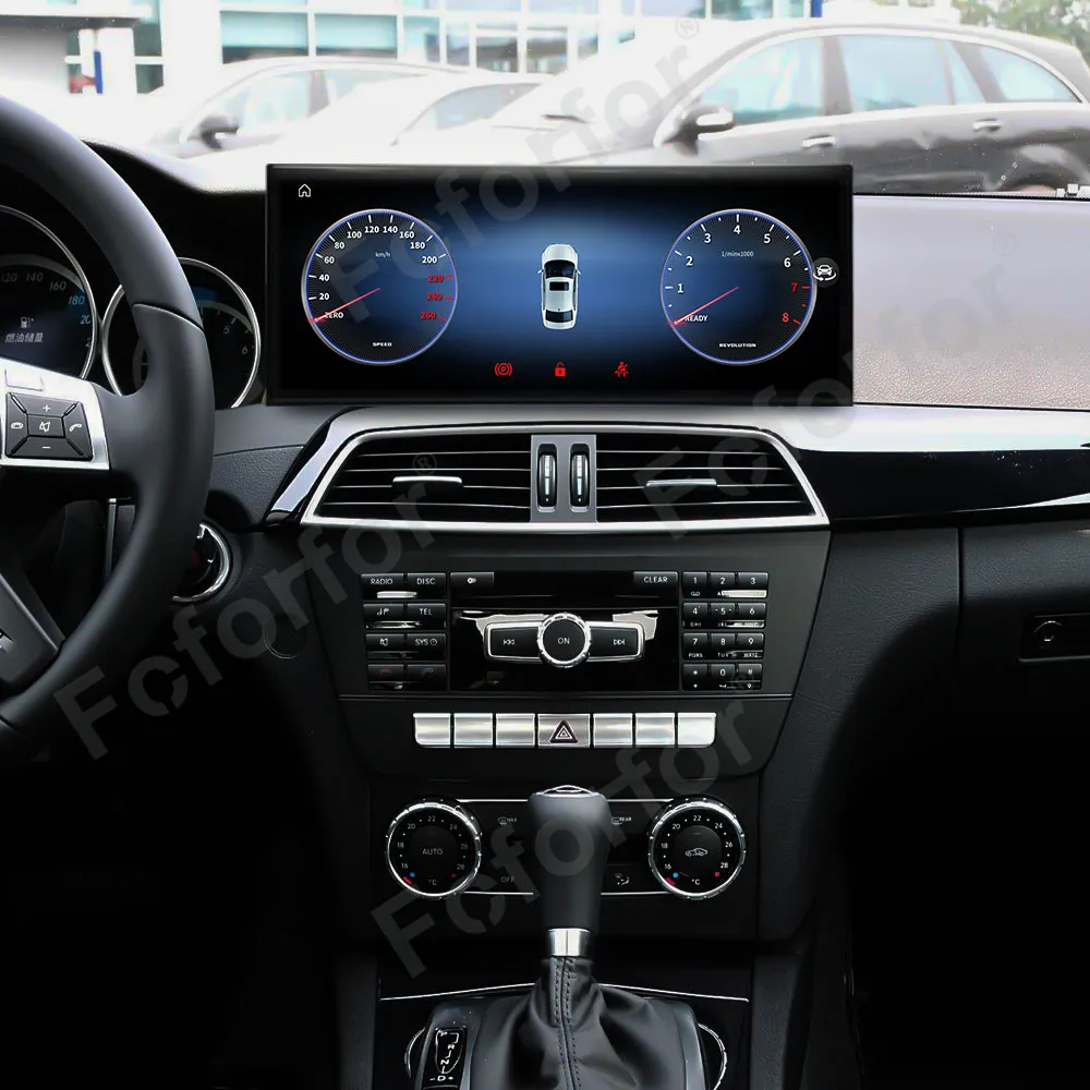 Android 14 Qualcomm Car Radio CarPlay For Mercedes Benz C Class 2011-2014 W204 HD Screen 15.8 