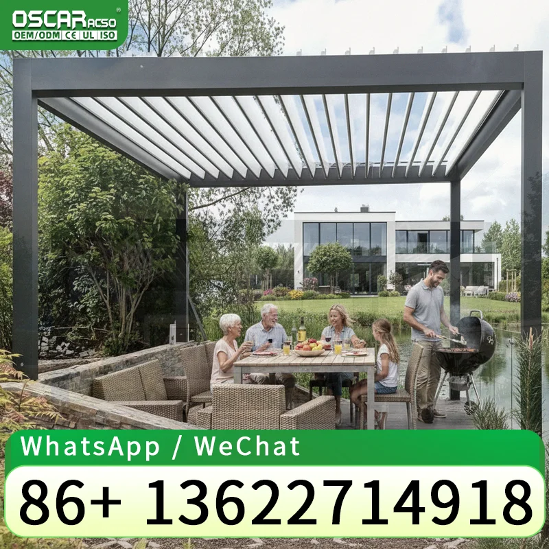 Wall Mounted Lean to Pour Support Canvas Cover Fabric Waterproof Retractable Roof for Outdoor Pergola in US and EU pergola