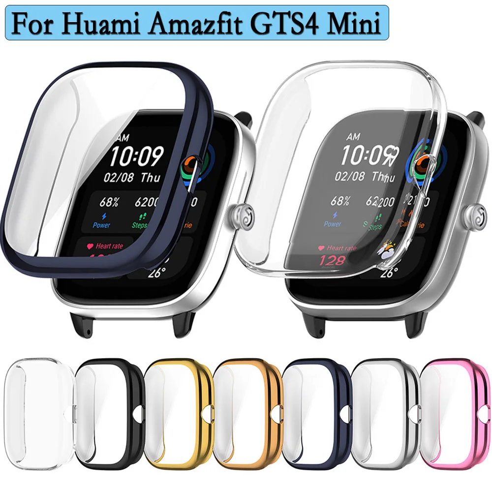Soft TPU Cover Case For Huami Amazfit GTS 4 Mini Bumper Accessories Protector Full Coverage With Screen Protection Supplies