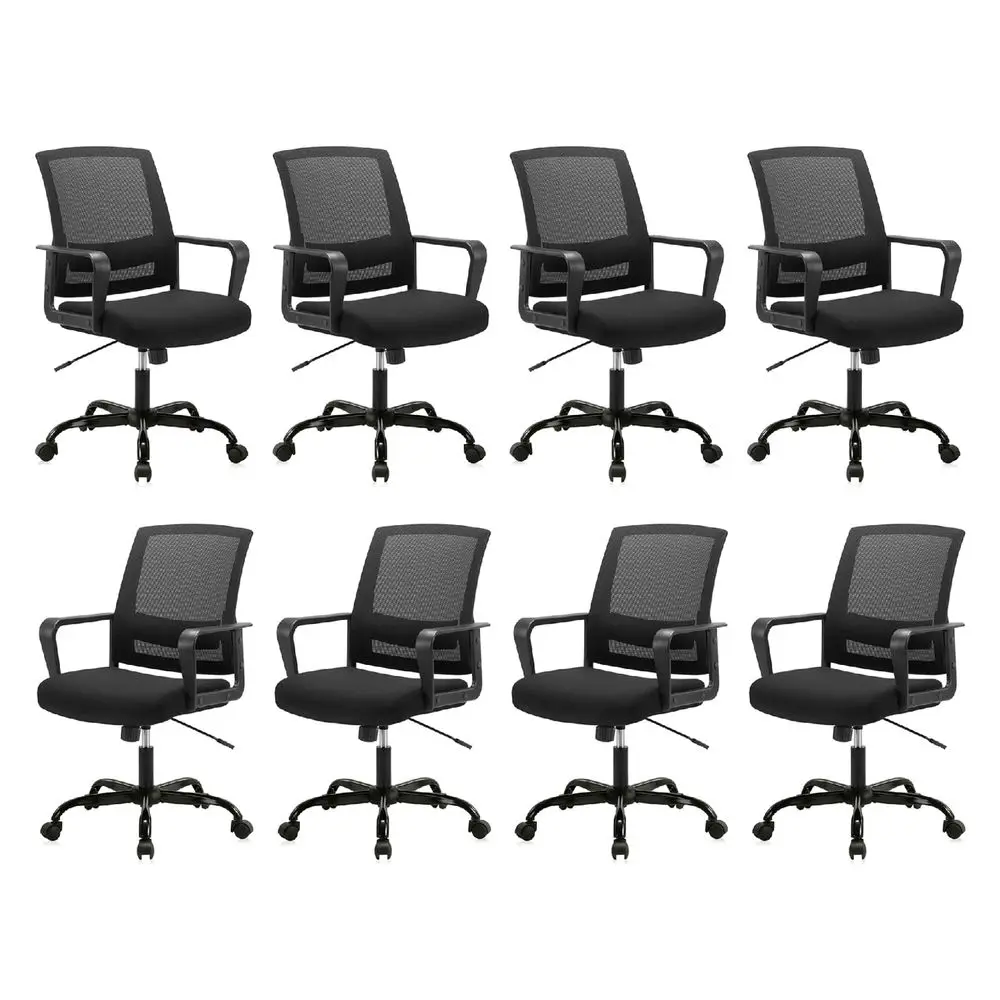 

Executive Office Chair with Wheels, Mid Back Ergonomic Mesh Desk Chair with Adjustable Height Lumbar Support, Rolling Swivel Co