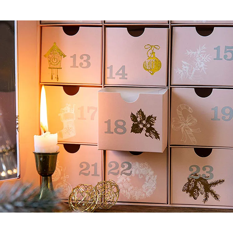 Customized query2023 Beauty Design Gift Packaging Custom Christmas Calendar Advent Boxes