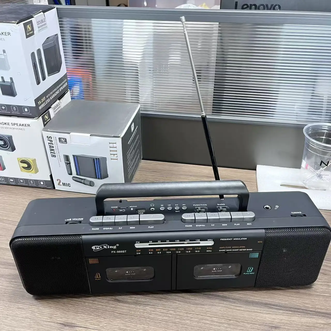 

Retro USB AM/FM/SW Multiband Radios Stereo Wireless Bluetooth Boombox Mp3 Dual Cassette Tape Player Recorder with Auto Reverse