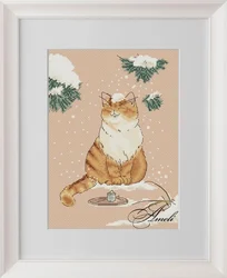 Snowy Cat High Quality Selling Cross stitch Handmade Counted Canvas DIY Cross-stitch kits Embroidery