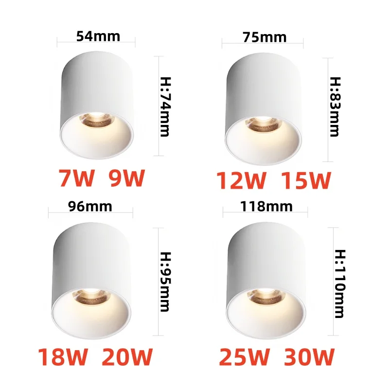 Reflektory LED typu downlights Anti-glare COB reflektory LED do salonu sypialnia tło ściana 7W9W12W15W18W20W25W30W oświetlenie wewnętrzne