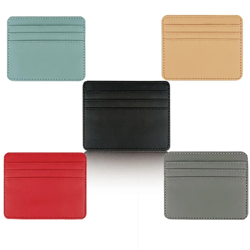 1Pc Pu Leather ID Card Holder Candy Color Bank Credit Card Box Multi Slot Slim Card Case Wallet Women Men Business Card Cover