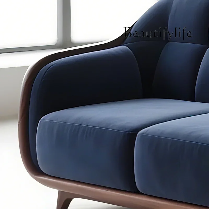 

BJ FKModern Simple North American Black Walnut Sofa Chair New Chinese Light Luxury Living Room Solid Wood Leisure Chair