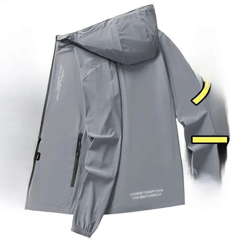 

2024 New Ice Silk Ultra-Thin Men's Sun Protection Clothing Fiing Jaet UV Protection Lightweight Versatile Summer Outerwear