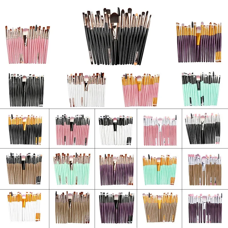 Soft Blush Foundation Beauty Tools Makeup Brush 20PC Set Eye Shadow Brushes Double-Ended Bristles Brushes Portable Makeup Tool