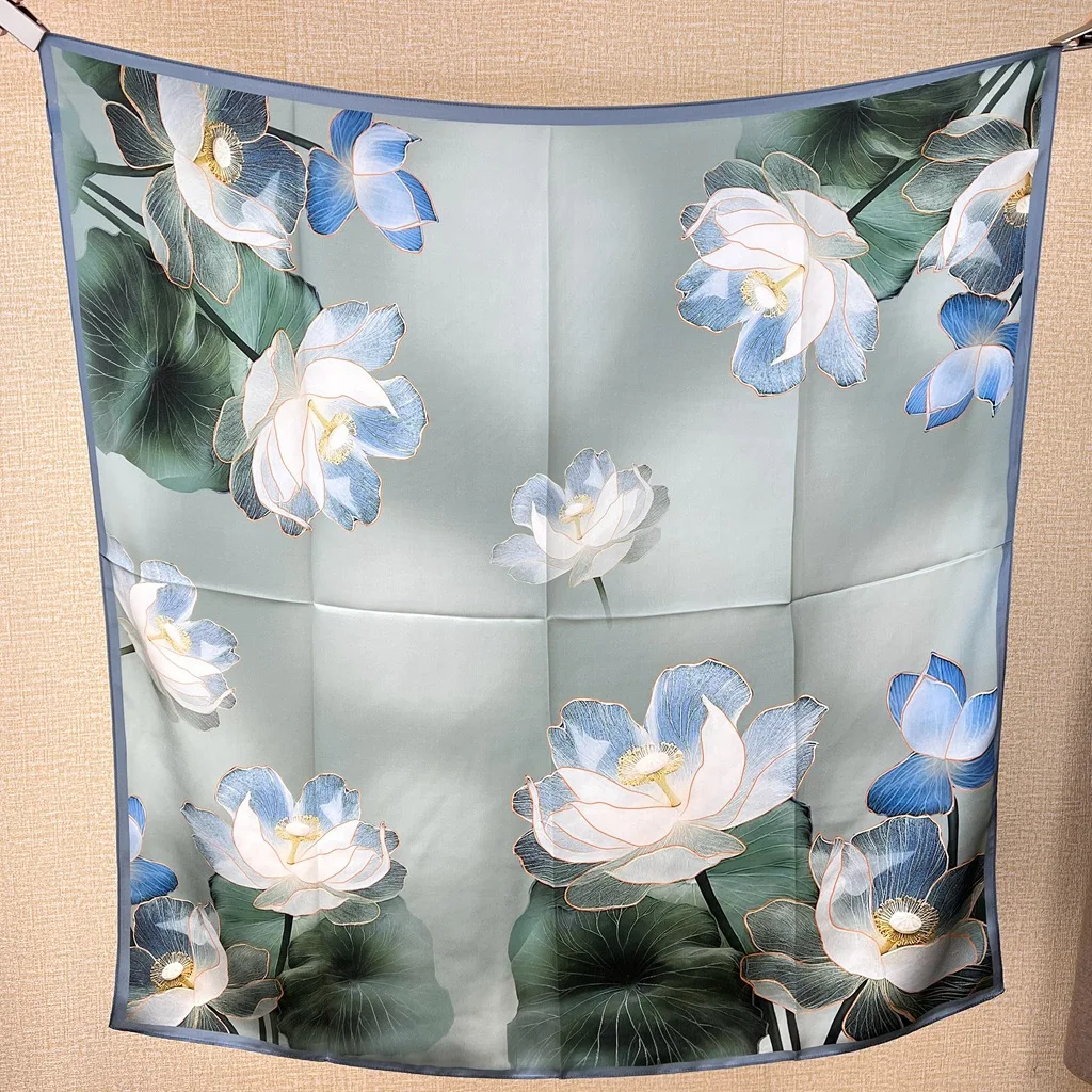 BirdTree-Foulard Élégant Rétro Français Imprimé Fleur, Cadeau Spinal, Écharpe Chic, 100% Réel, 88cm, Été, Automne, A465123QM, 2024