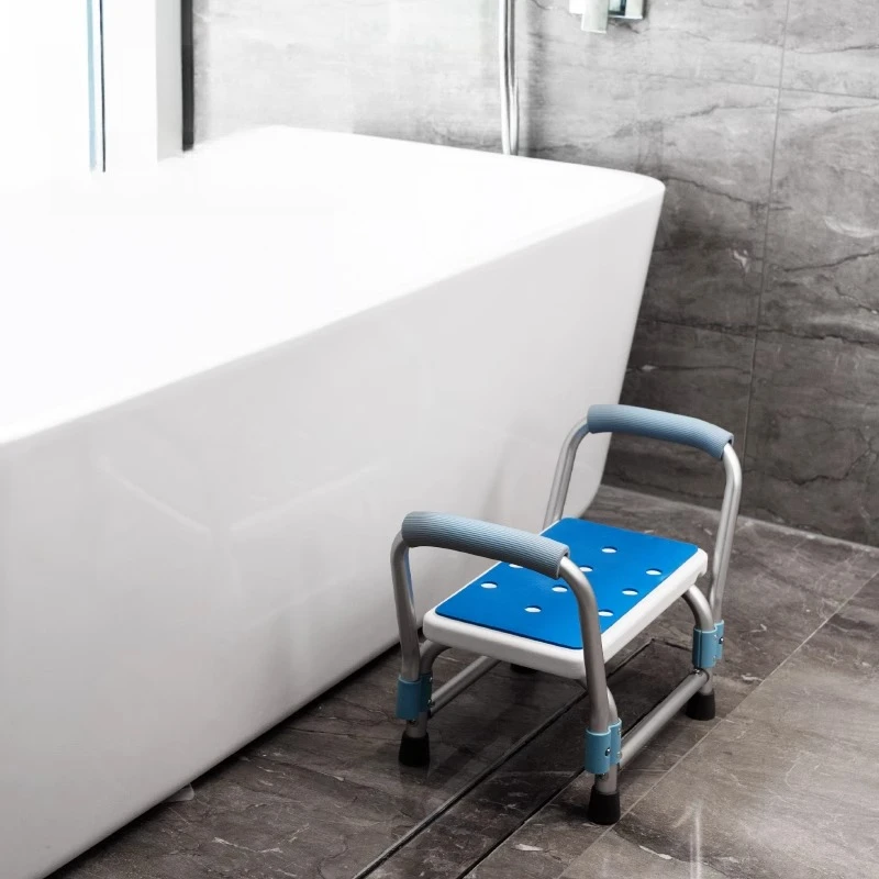 

‌AntiSlip Step Stool with Handle,Toilet Footrest for Kids 20cm,Lightweight Bathtub Seat Foldable,Rustproof Aluminum Stool