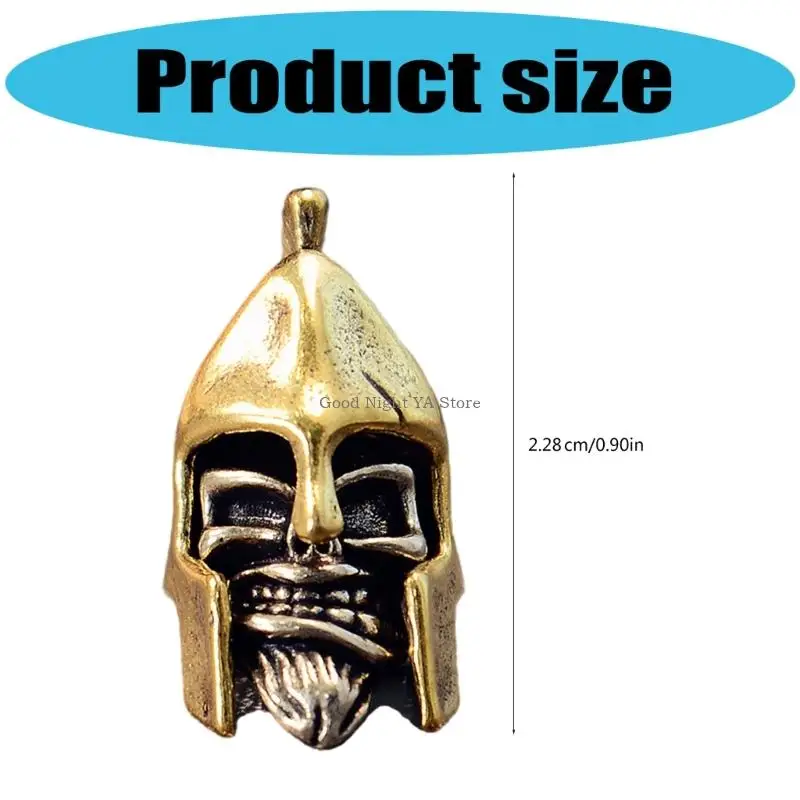  Metal Helmet Skull Charm Pendant for Handmade Bracelets and Necklaces Large Hole Braiding Helmet Collectibles