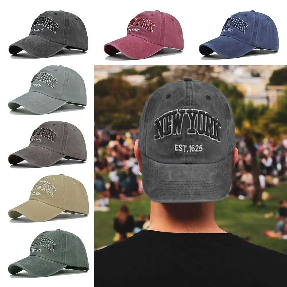 Men Women Vintage Adjustable Sunscreen Hats New York Embroidery Baseball Caps Distressed Faded Cap Baseball Hats