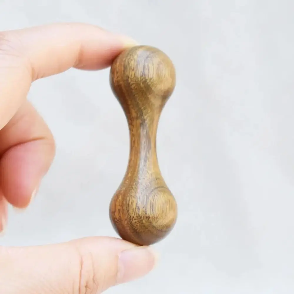 Wooden Finger Bone Stress Relief Toys Dumbbell Rosewood Ebony Finger Joints Gyro Toys Decompression Rotating Finger Gyro Gifts