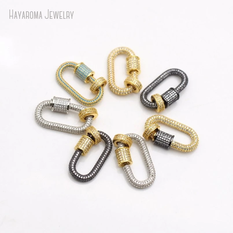 10Pcs Metal Cubic Zirconia Screw Wholesale Invisible Setting & Hooks Copper Accessory Clasps