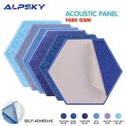 12Pcs Hexagon Polyester Wall Panels Strong Sound Proof Self-adhesive Acoustic Panel Soundproofing Nursery Room Study Wall Decor