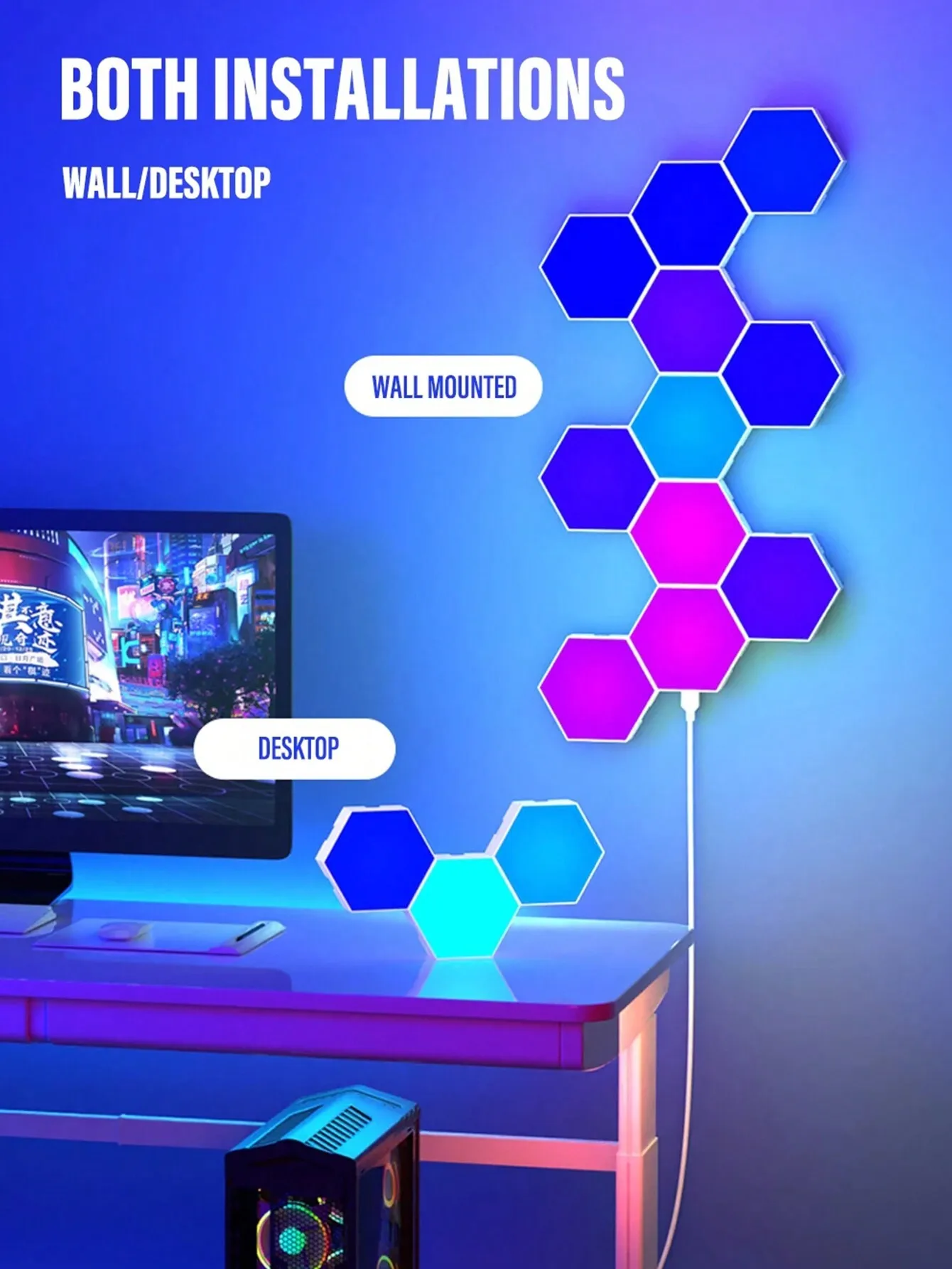 Smart Arrow LED Wall Light: Color-Changing, APP/Remote Control, DIY Shape for Gaming Room & Home Decor