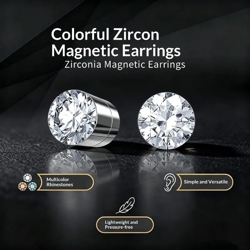 1 Pair Vintage Magnetic Faux Ear Studs: Personalized Punk Style Fashion Earrings No Piercing