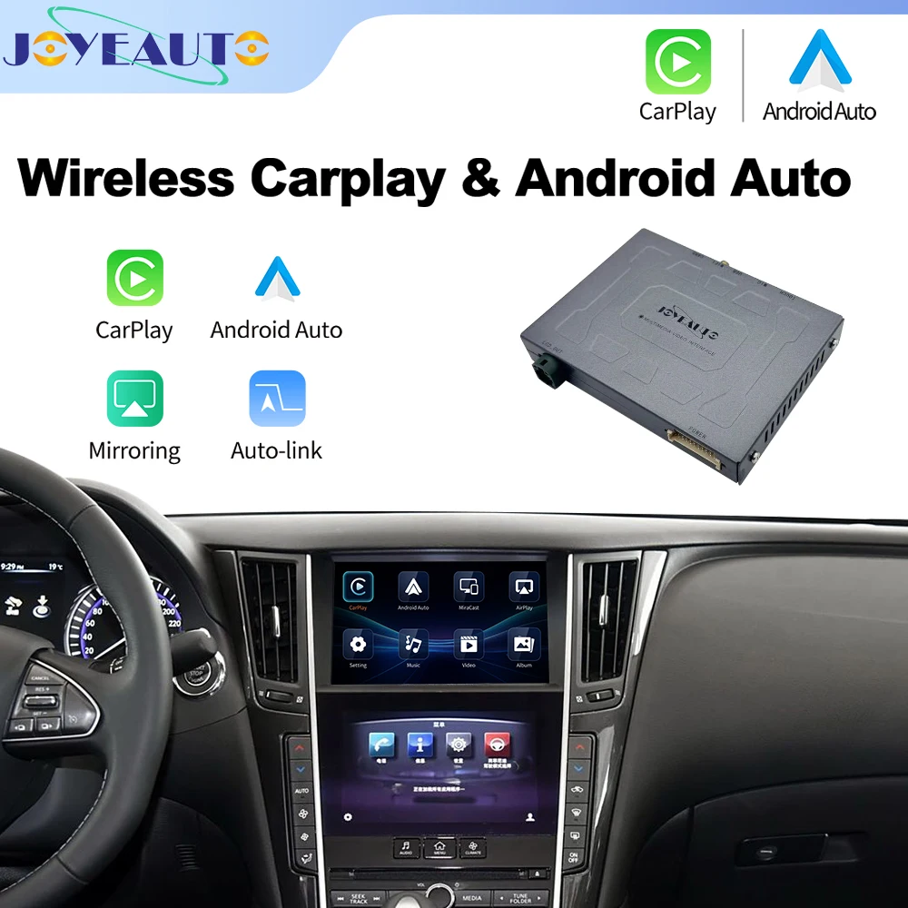 New JoyeAuto Wireless Apple CarPlay for Infiniti Double Screen 2013-2015 Q50 Q60 Q50L Android Auto Mirror-Link Car Play AirPlay